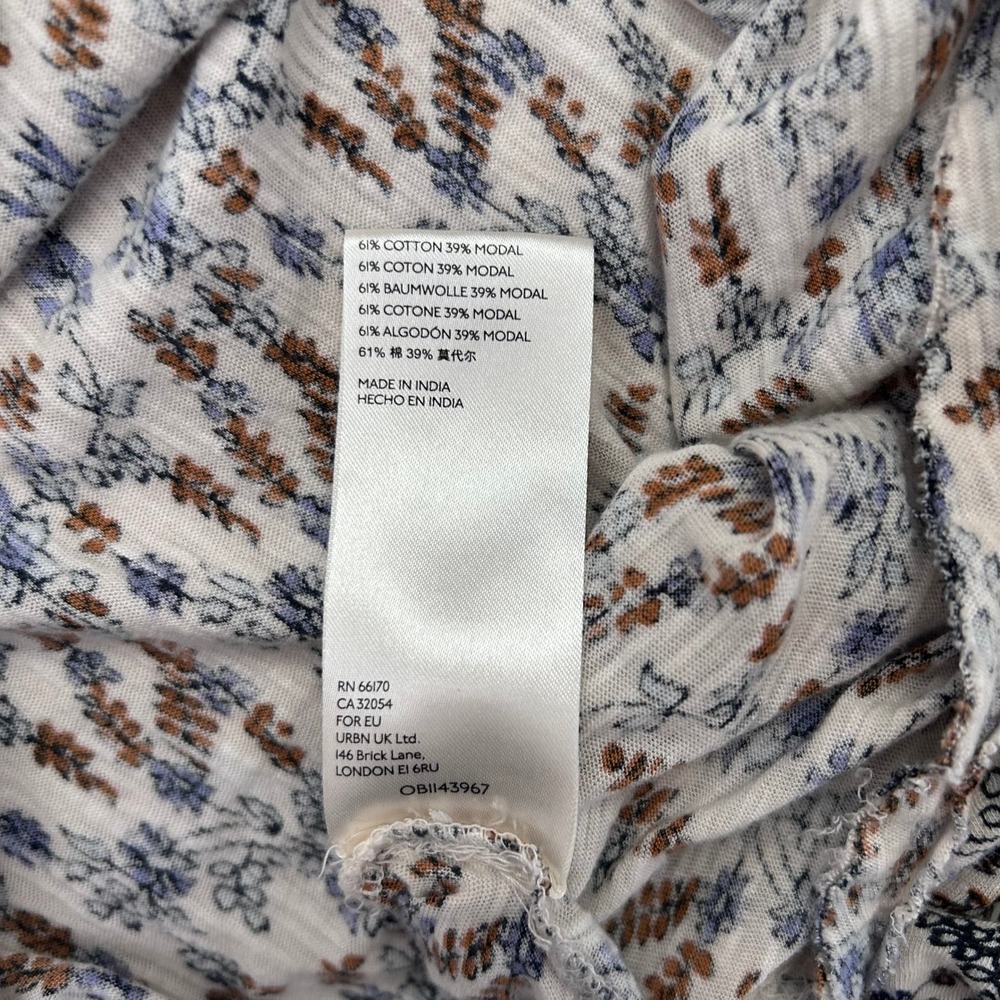 Free People Paisley Pull Sleeve Swing Top Women Small Oversized Floral Boho - Picture 4 of 7